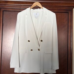 House Of Harlow 1960 Double Breasted White Blazer Size M